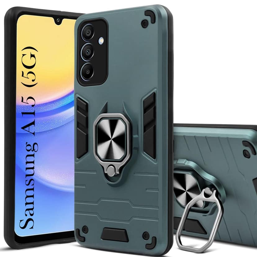 Mobile Cover for Samsung Galaxy A15 5G Armor Shockproof Back Case (Hybrid PC + TPU) with Kickstand