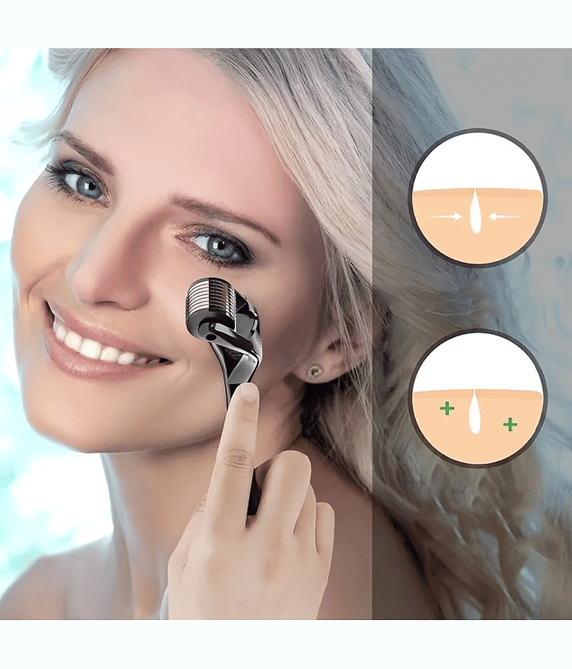 Derma Roller for Hair Growth Wrinkles Face Microdermabrasion | 0.5mm Titanium Alloy 540 Micro Needles For Scalp & Beard view 2