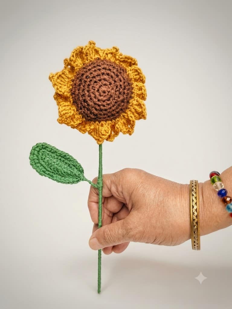 CROSHIA HUT Crochet Sunflower Stick view 2