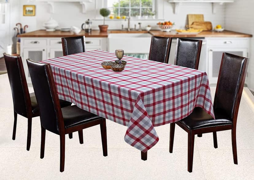 AIRWILL, 100% Cotton Self Designed 6 Seater Table Cloth, Pack of 1 pc.
