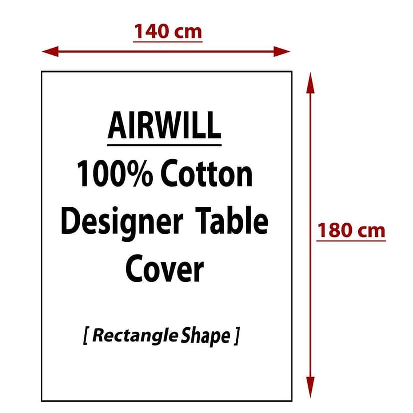 AIRWILL, 100% Cotton Self Designed 6 Seater Table Cloth, Pack of 1 pc. view 2
