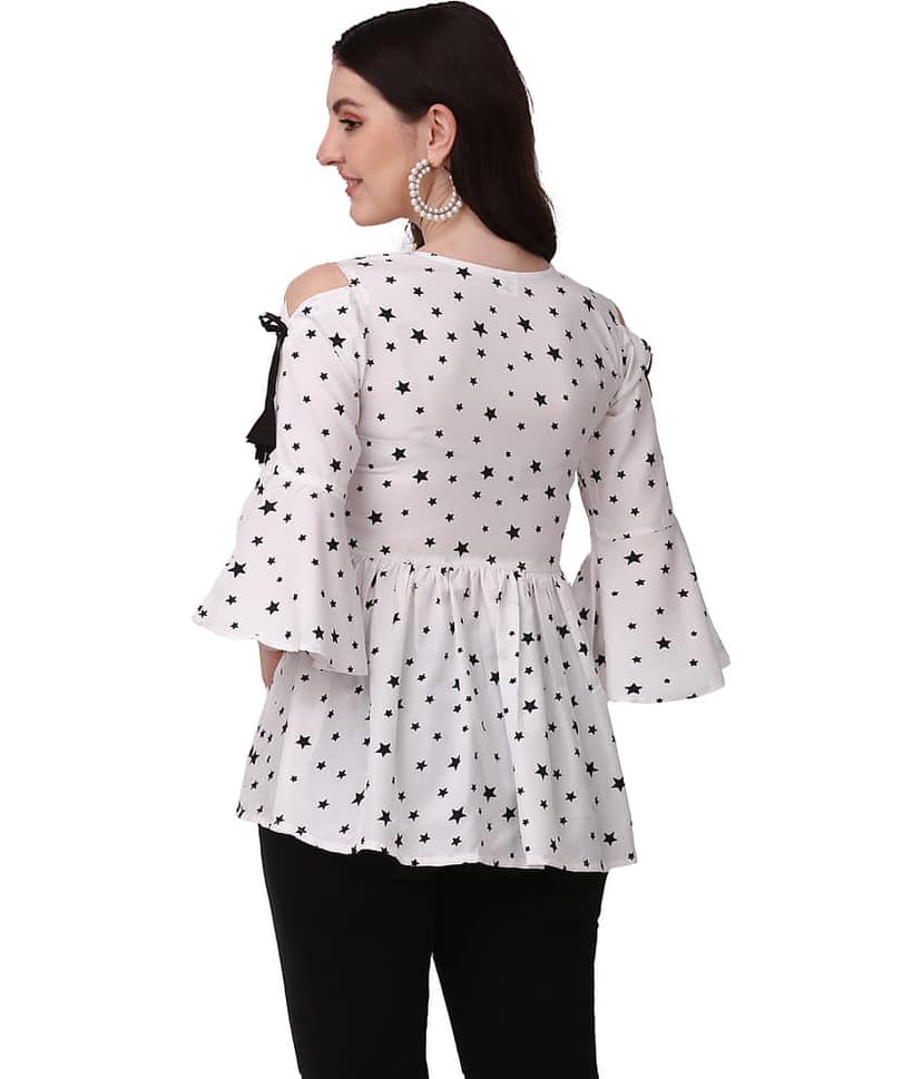 ZELZIS Women's Crepe Tunic ( White ) view 2