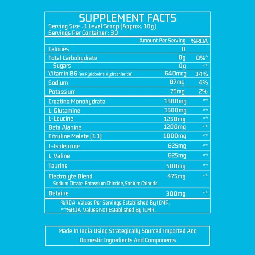 Myfitness Fuel H2O | Pre Workout Powder For Workout | Most Powerful Non Caffeine Pre Workout | BCAA | Creatine Monohydrate | L-Glutamine | Beta Alanine | Citrulline Malate | Taurine | Betaine | Loaded With Electrolytes | 30 Servings | Preworkout Powder view 2