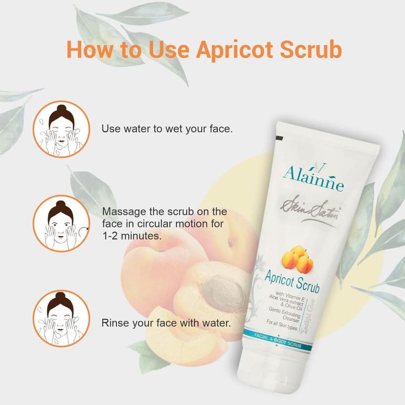 Alainne Skin Satin Apricot Face & Body Scrub 200g view 2