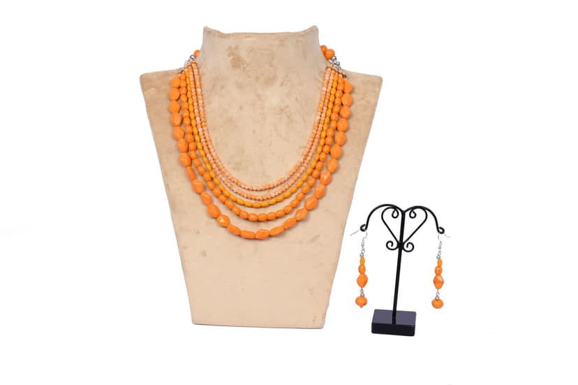 Necklace with Multi size Beads view 2