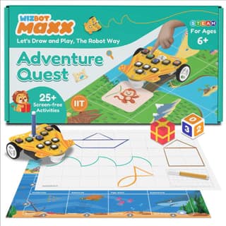 Wizbot Maxx Adventure Quest - Screen-Free Button-Based Robot Toy for Kids Age 6+