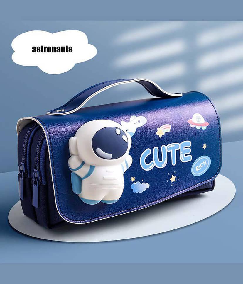 Villy 3D Astronaut Theme Pencil case Double Layer Large Capacity Pencil Bag