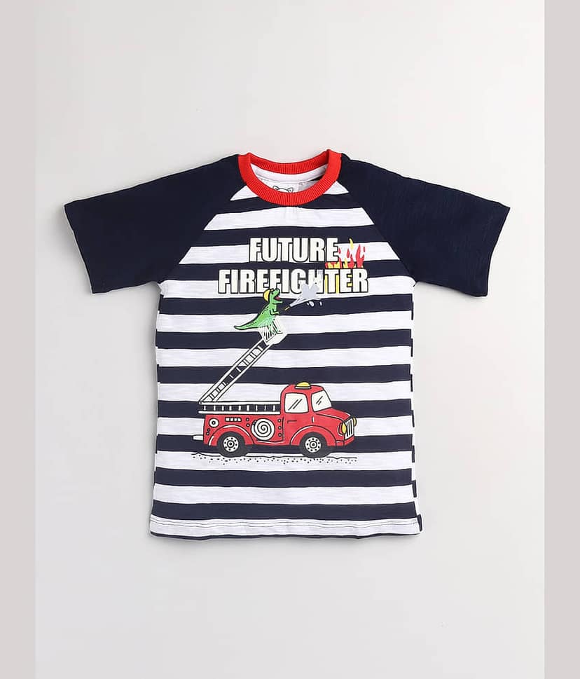 Lazy Shark Pack of 1 Boys Cotton Blend T-Shirt & Shorts Set ( White ) view 2