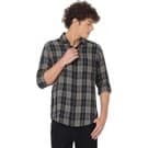 Mufti Navy & Olive Large Check Slim Fit Casual Shirt