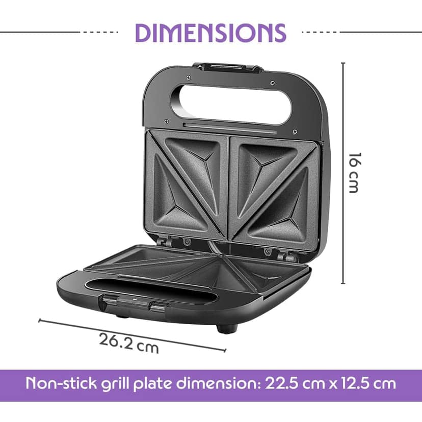 Borosil Toast Sandwich Maker | 750W, Can Make 2 Sandwich At a Time | , Automatic Temprature Control view 2