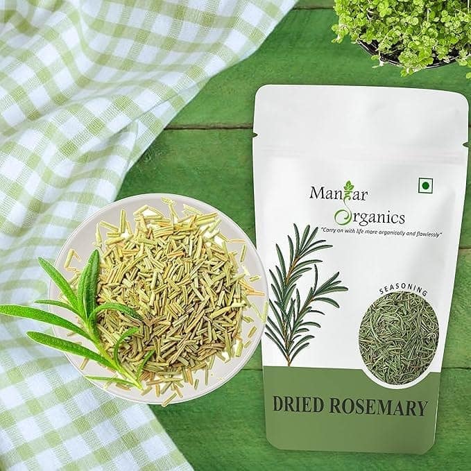 ManHar Organics Dried Rosemary Leaves 500gm | Aromatic Herb for Cooking, Seasoning, Marinades & Baking | Mediterranean Flavor | Rosemary Herbal Tea for Hair Growth view 2