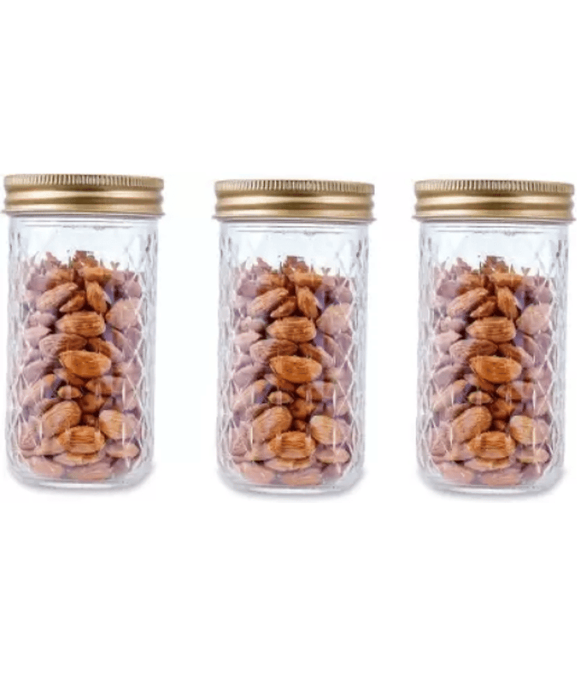 CROCO JAR Glass Gold Food Container ( Set of 12 ) view 2