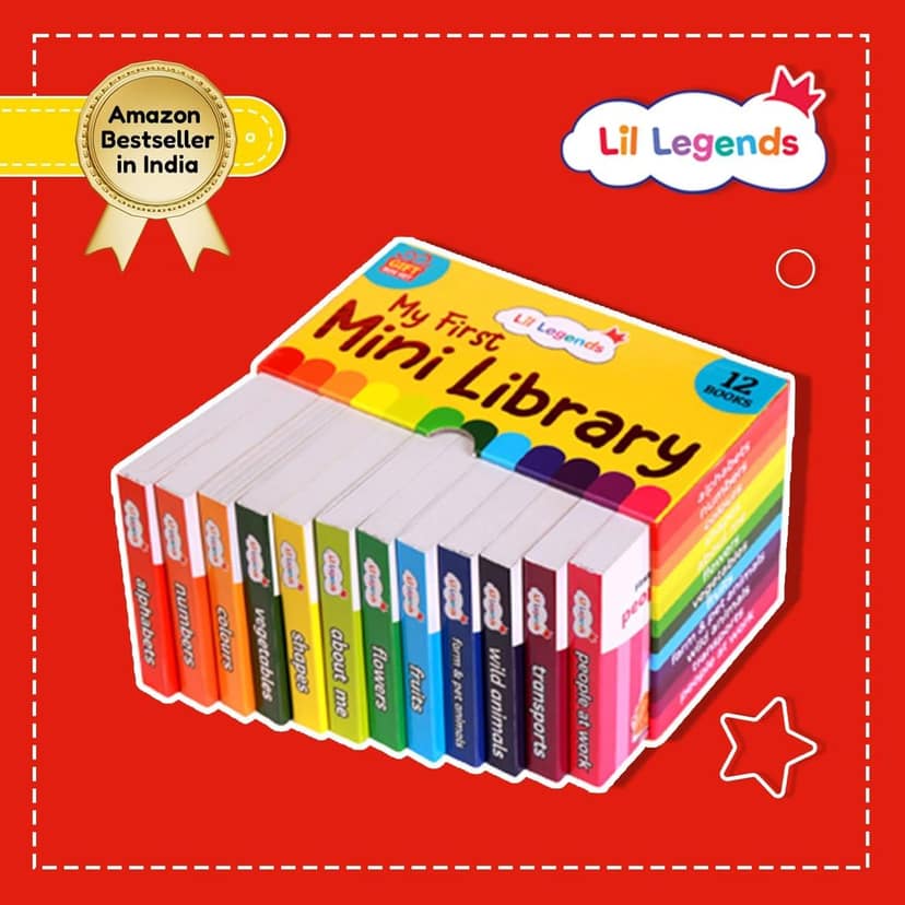 Oswaal Lil Legends Mini Library - Box Set- Alphabet | Numbers | Colours | Shapes | About Me | Flowers | Vegetables | Fruits | Farm & Pet Animals | Wild Animals | Transports | People At Work Oswaal Editorial Board