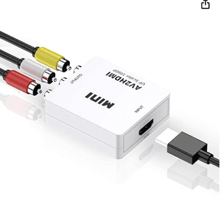 RCA to HDMI Converter, AV to HDMI Adapter 1080P Mini RCA Composite CVBS Video Audio Converter Adapter