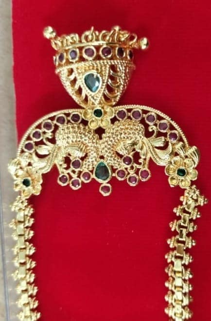 Gold Plated Traditional Indian Temple Jewellery Long Necklace Set for Women view 2