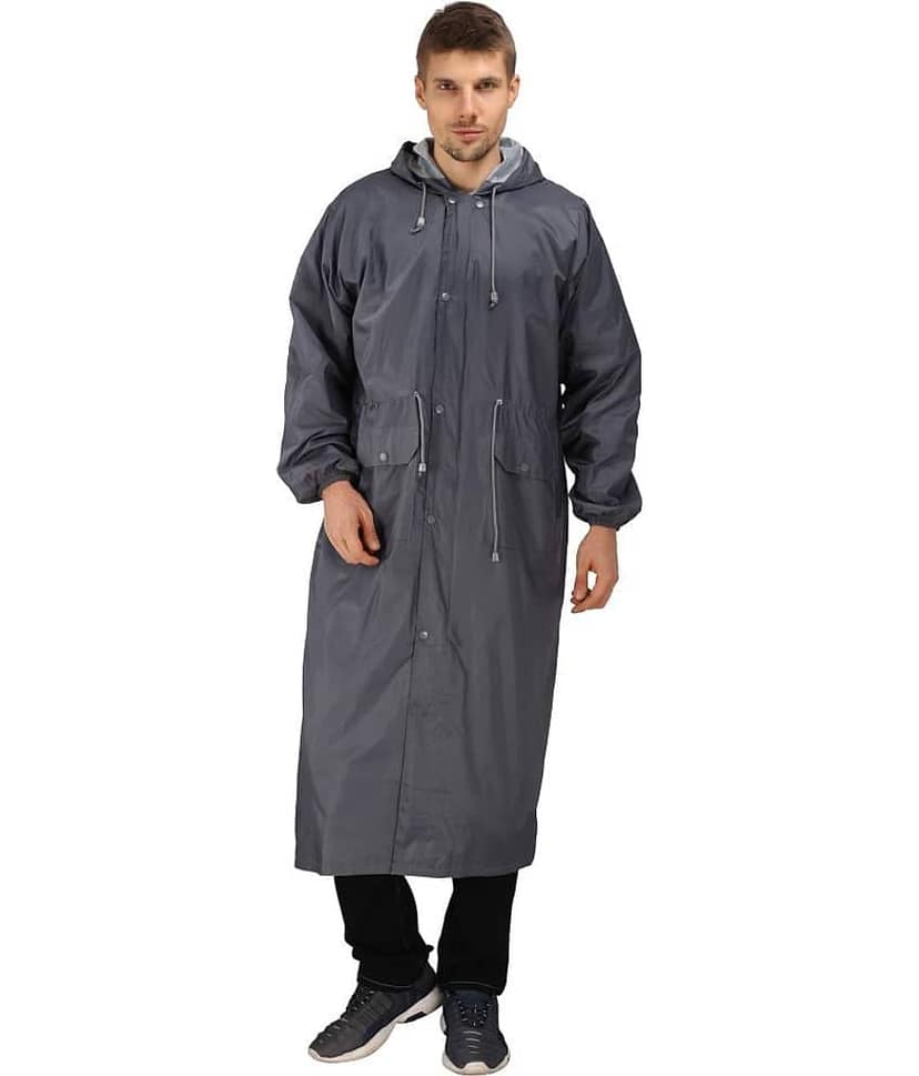 Goodluck Grey Rain Coat view 2