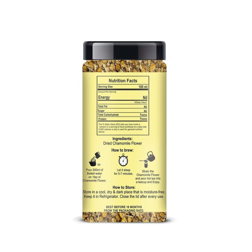 ManHar Organics Chamomile Flower Herbal Tea - Caffeine free Jar 45gm view 2