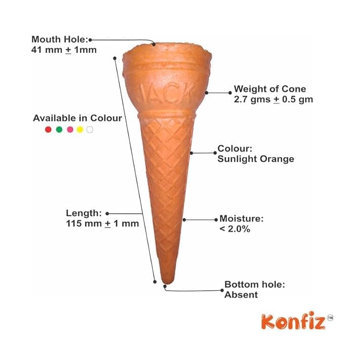 Jack Ice Cream Cones, 70 ml Cone Each - 20 Pcs view 2