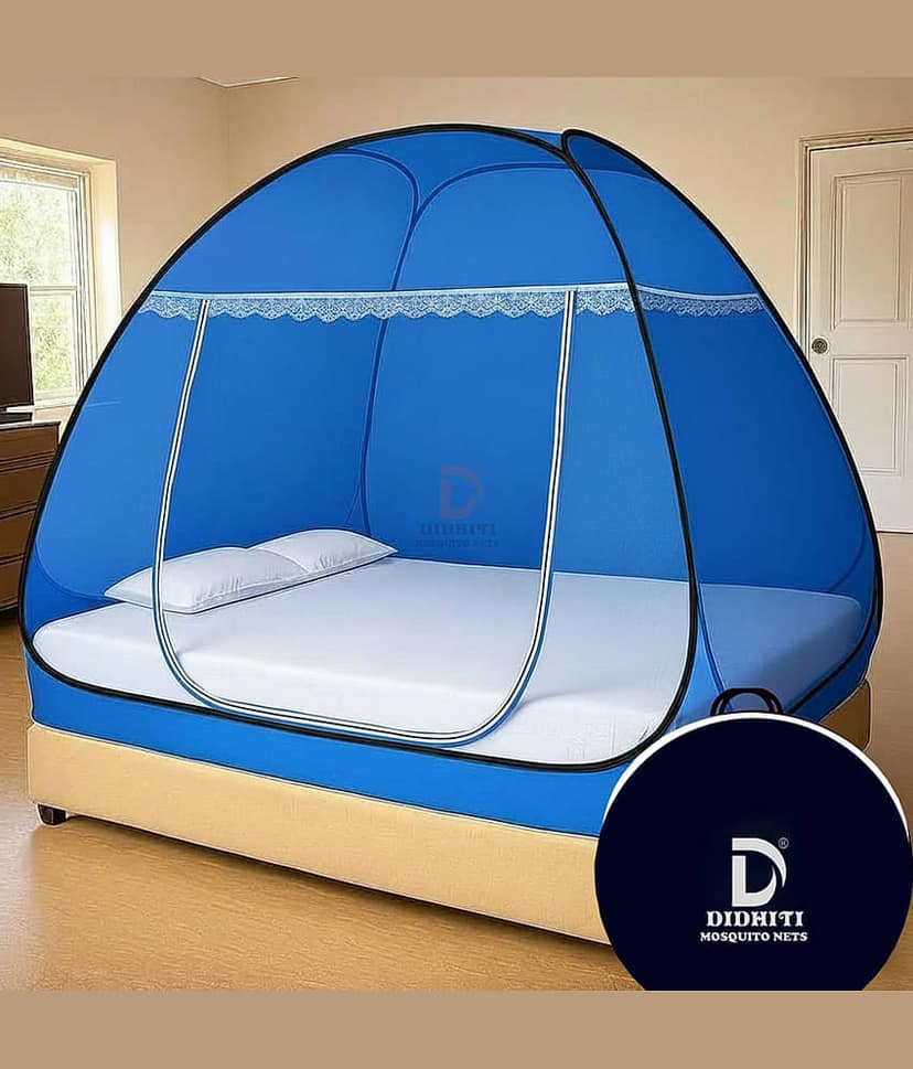 didhiti - Dark Blue Polycotton Foldable Mosquito Net ( Pack of 1 )