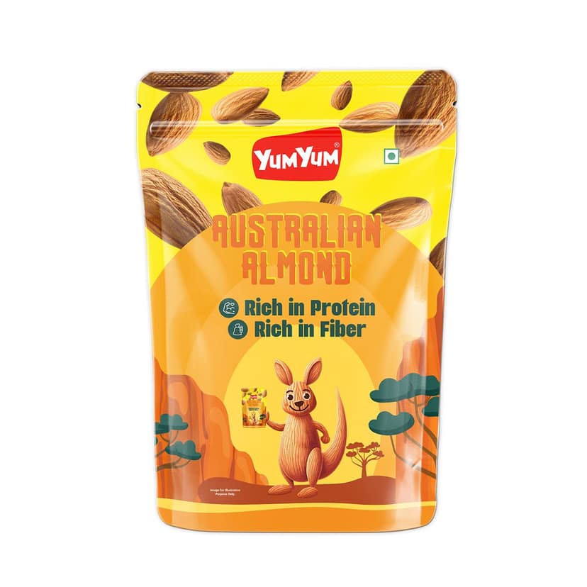 YUM YUM Australian Almond 500g Australian Badam Dry Fruits - 500g