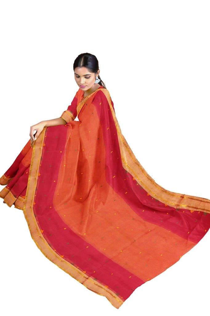 A Red Base Handloom Saree view 2
