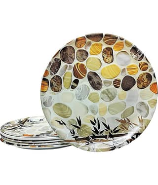 Laserbot 6 Pcs Melamine Grey Half Plate
