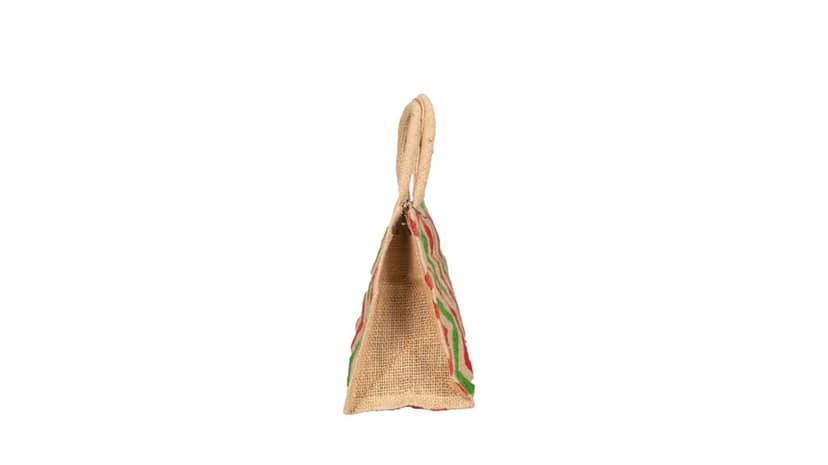 Jute Chevron Print Tote Bag - Eco-Friendly & Stylish view 2