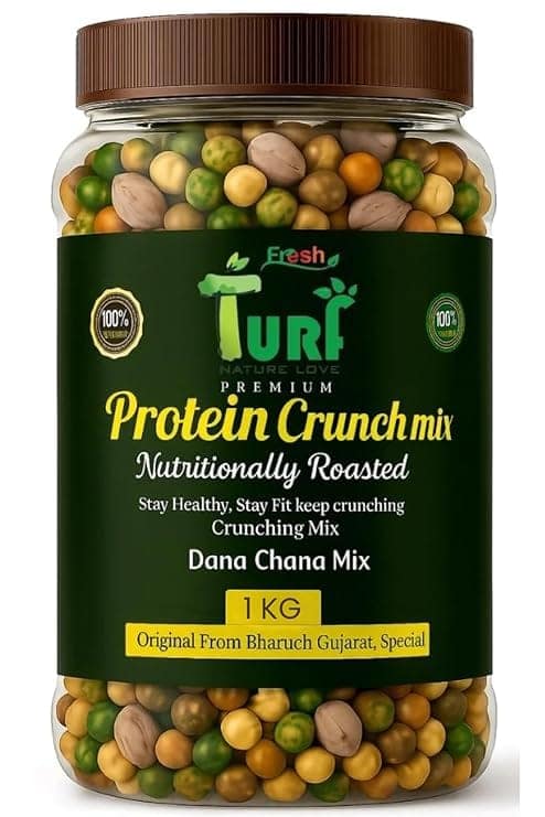 TURF FRESH - Premium Jumbo Dana Chana Protein Crunch Mix | Bharuch Special Roasted Dana ChanaMix | High Protein Crunchy Mix Snack | Healthy & Tasty MixNamkeen | Power Packed Anytime Snack