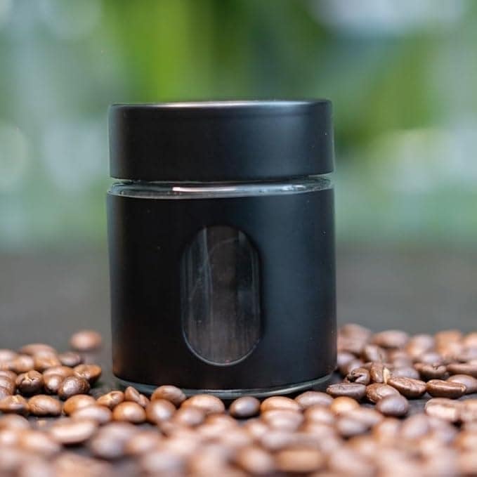 The Bean Co Roasters Mini Canister | 125 ML Capacity | Stainless Steel and Glass |Airtight Mini Coffee Canister (Black) view 2