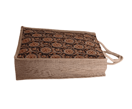 Floral Print Jute Tote Bag - Eco-Friendly & Stylish view 2