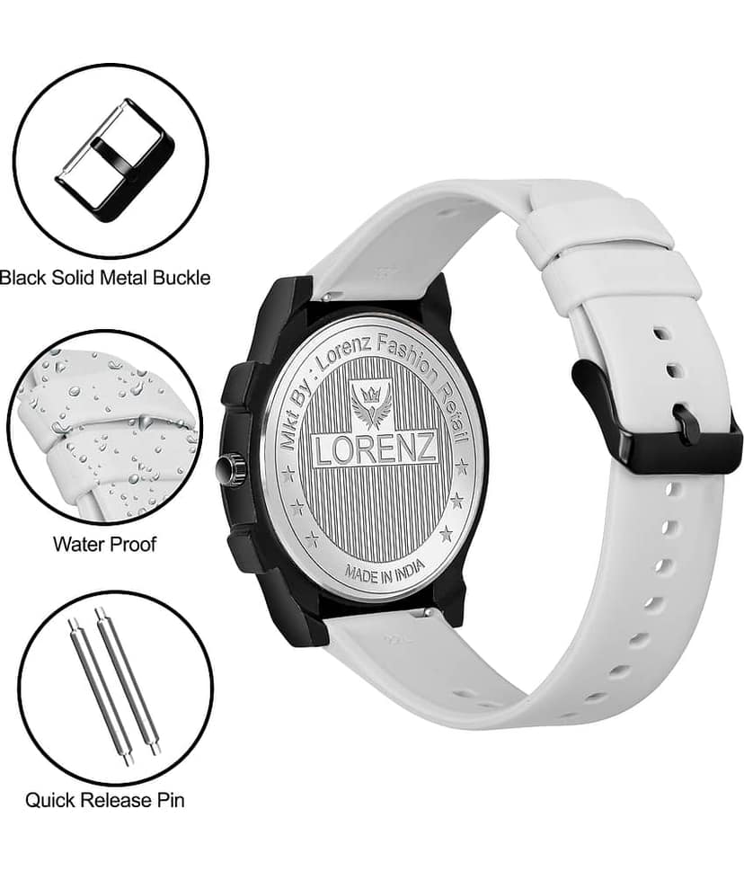 Lorenz Light Grey Silicon Analog Men's Watch view 2