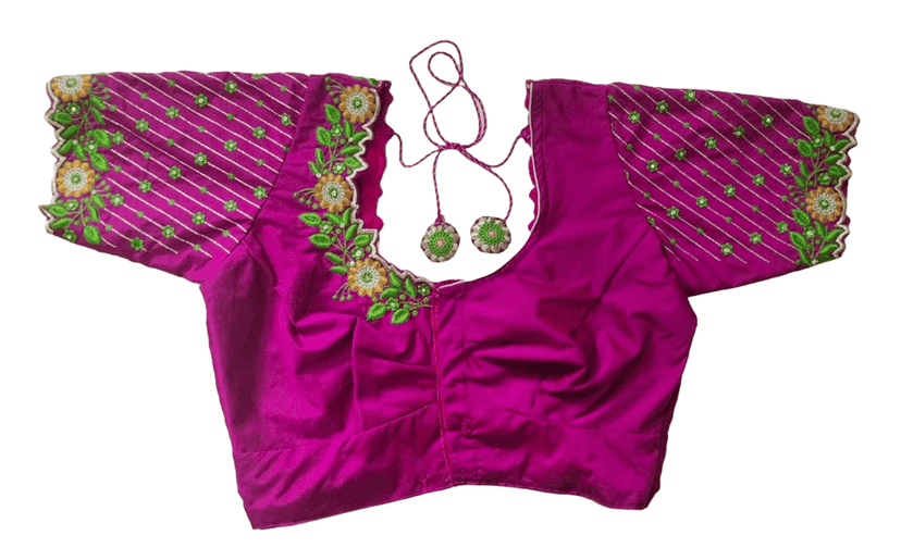Readymade Designer Blouse With Embroidery Work view 2