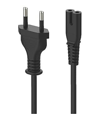 Champion 2-Pin Universal IEC C7 AC Power Cord Cable for LED TV, Laptop, PlayStation, Printer & Camera (Black)