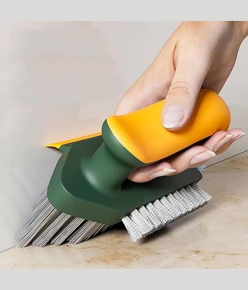 aapo grout brush, 4 in 1 tile grout cleaner, V shape gap scrub brush, crevice cleaning tool, tile floor scrubber, corner cleaning brush, grout scraper brush, bathroom tile cleaner, kitchen grout cleaner, multifunctional scrub brush
