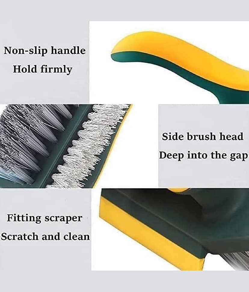 aapo grout brush, 4 in 1 tile grout cleaner, V shape gap scrub brush, crevice cleaning tool, tile floor scrubber, corner cleaning brush, grout scraper brush, bathroom tile cleaner, kitchen grout cleaner, multifunctional scrub brush view 2