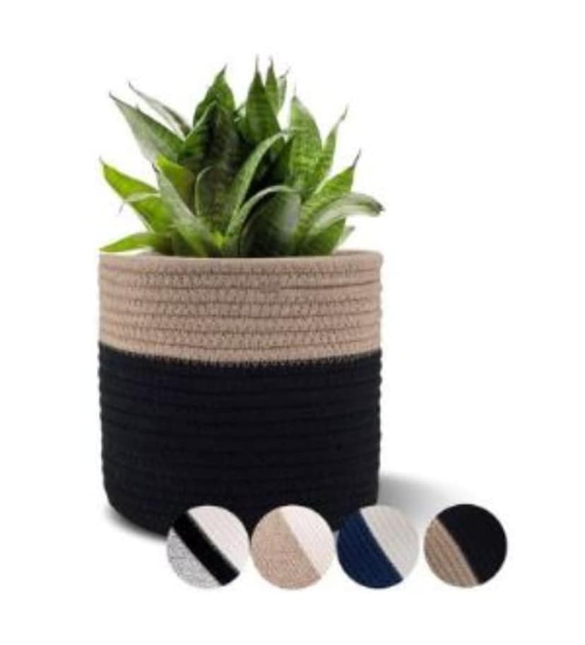Generic Cotton Flower Pot With Out Lid (Beige-Black)-PID66390 view 2