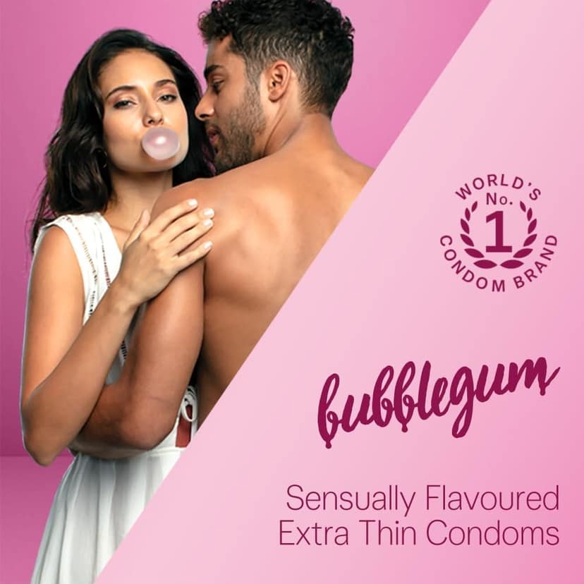 Durex Extra Thin Intense Bubblegum Flavoured Condoms For Men-12s (Pack of 3) view 2