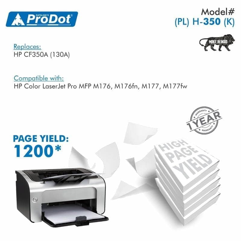 ProDot (PRO H-350-353 Laser Toner Cartridge for HP CF350A-353A (130A) Compatible with HP Color Laserjet Pro MFP M176, M176fn, M177, M177fw view 2