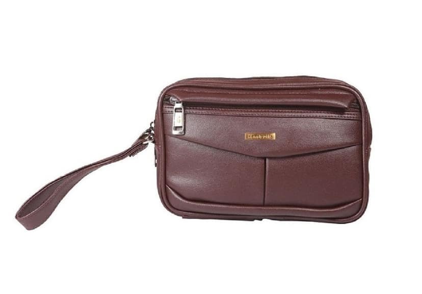 Handcuffs Toiletry Bag for Men | Travel Essentials Kit | Grooming Handbag | Toiletries Shaving Kit | Cosmetics Accessories Pouch | Multipurpose Organizer Bag for Daily Use (Brown) Handcuffs Toiletry Bag for Men | Travel Essentials Kit | Grooming Handbag view 2