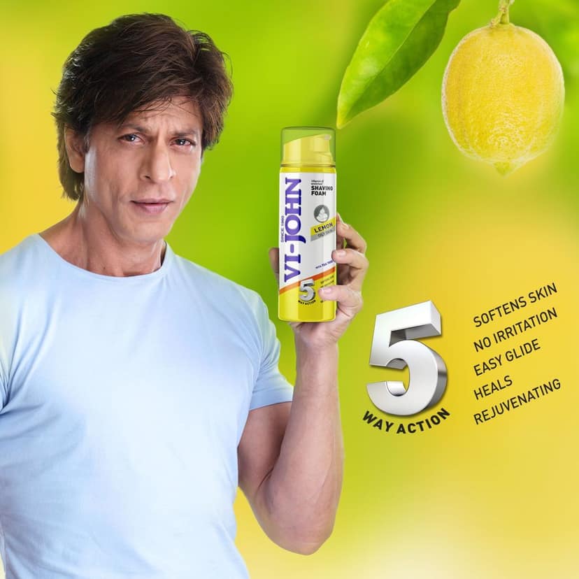 VI-JOHN Lemon Shaving Foam 200ml, Master Stroke Twin Blade Shaving Razors With Lubricating Aloe Vera Strip(Contain 5 Pcs) & All New Splash Original After Shave Lotion 100ml view 2