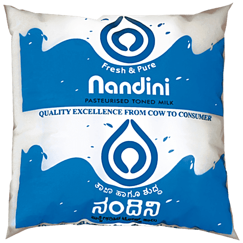 Nandini Pasteurised Toned Milk Blue 500Ml