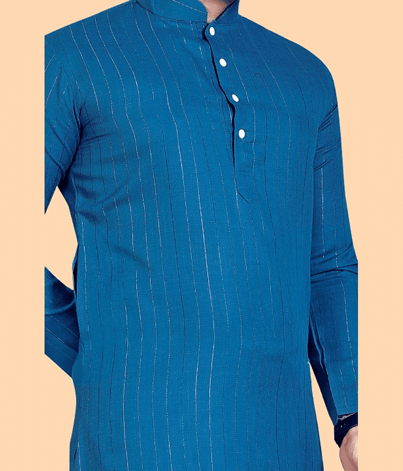Balaji's - Grey Cotton Blend Men's Regular Kurta ( Pack of 1 ) view 2
