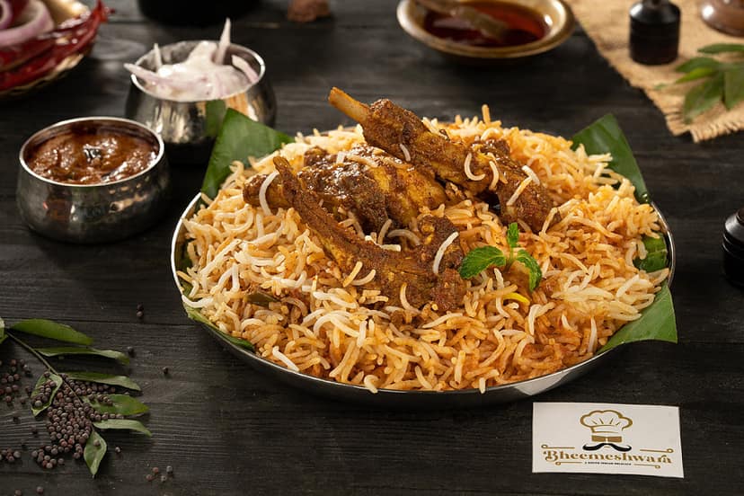 Andhra mutton fry piece biryani