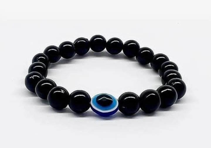 Evil Eye Protection Bead Bracelets - Black Beads view 2