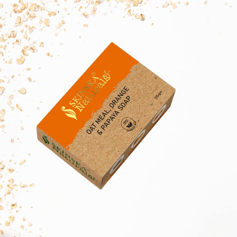 Skinska Naturals OAT MEAL, ORANGE & PAPAYA SOAP, 125 gm (Buy 1 Get 1) view 2