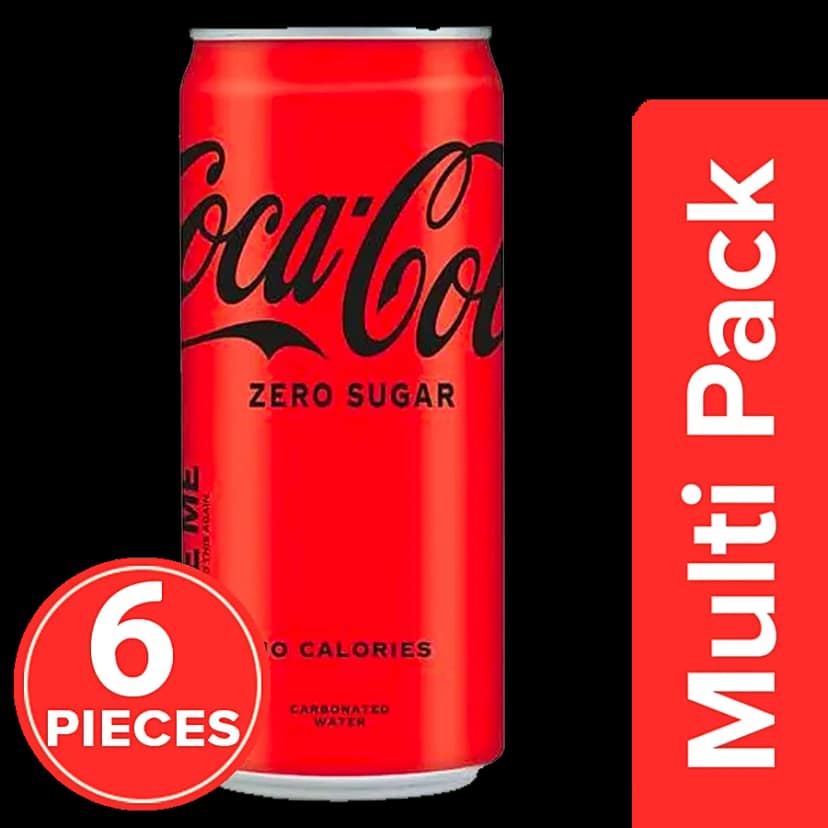 Coca Cola Zero Sugar Coke - No Calories, Refreshing, Soft Drink, 6X300 Ml (Multipack)