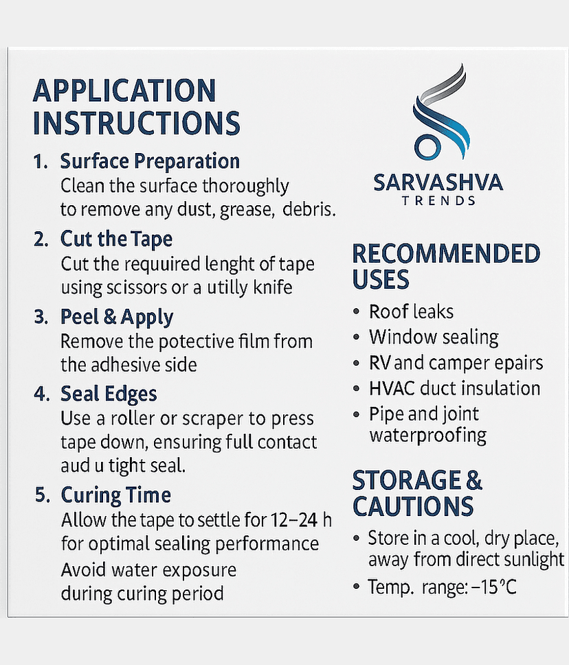 Leakage Repair Waterproof Tape for Pipe Leakage Roof Water Leakage Solution (5 Meter), Waterproof Leakage Repair Adhesive Aluminium Foil Butyl Tape for Pipe Roof, roof leakage tape, Adhesive Tape, Leakage Repair Tape, Waterproof Leakage Repair tape view 2