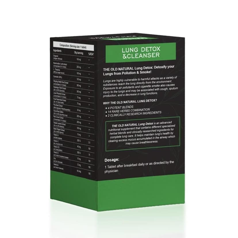 Lungs detox Unique Formulation for Smoking & Pollution Relief 60 Tablets view 2