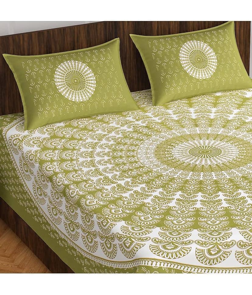 Cosito Cotton 1 Double Bedsheet with 2 Pillow Covers ( Multicolor ) view 2