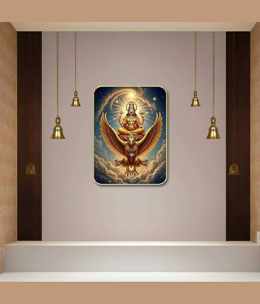 Livin'luxe Lord Vishnu Garuda MDF Wall Art with Table Top Stand & Wall Hanging Hole view 2